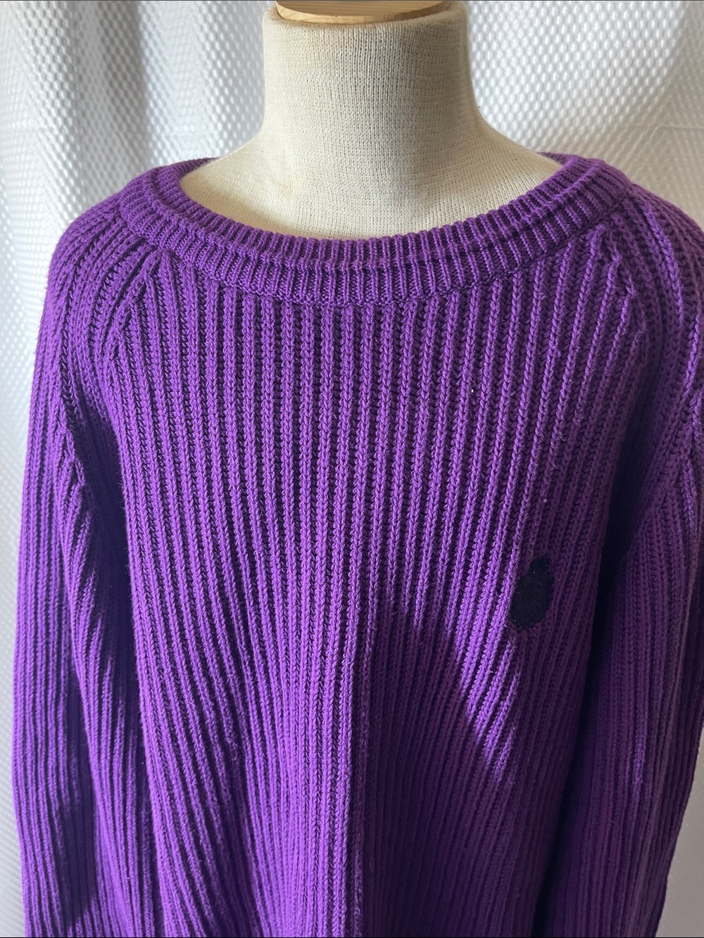 Chaps Ralph Lauren NWT Vintage Purple Ribbed Crewneck Sweater size medium - Picture 2 of 8